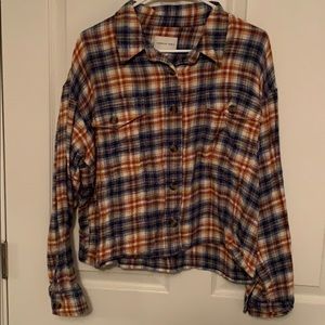 American Eagle cropped flannel